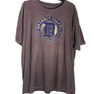 DETROIT TIGERS Gray Distressed Super Soft Baseball Club Tee | Men's XL Unisex